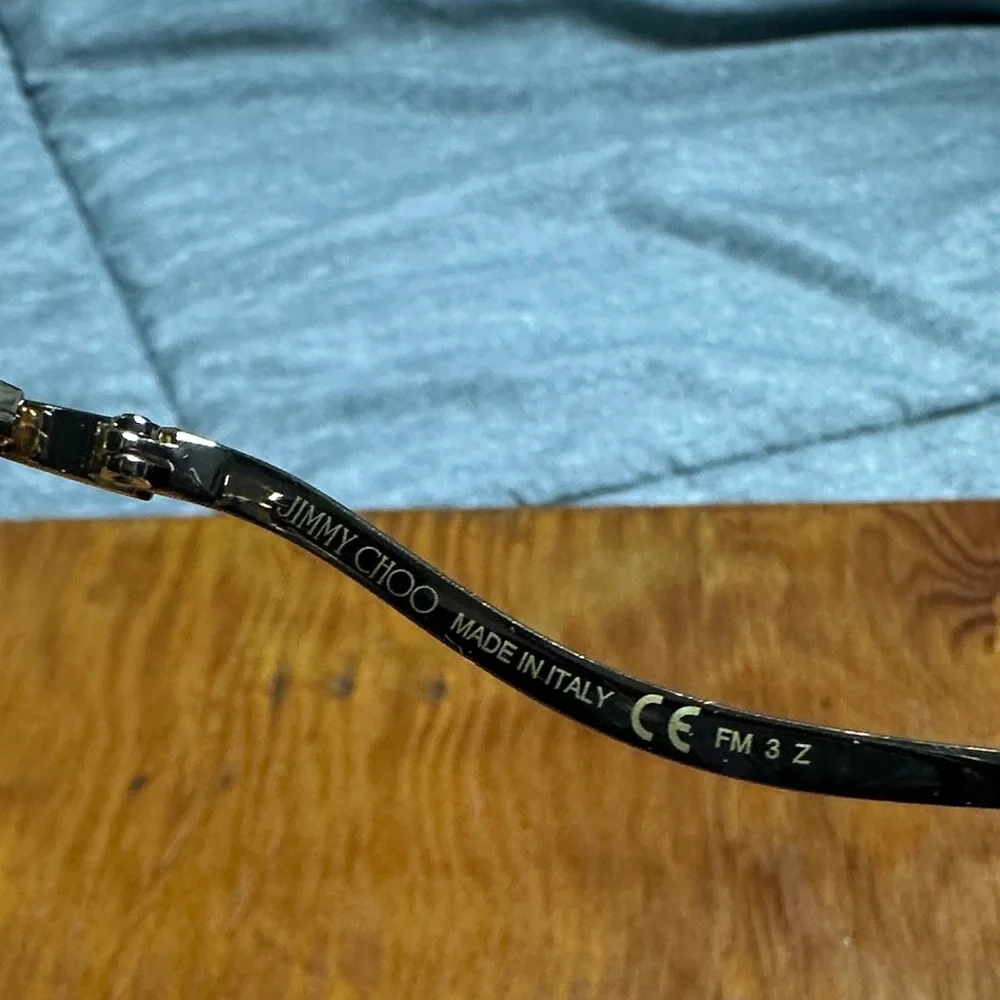 Jimmy Choo Essy J5GM9 Gold Frame Sunglasses with Black Polorized Lenses‎